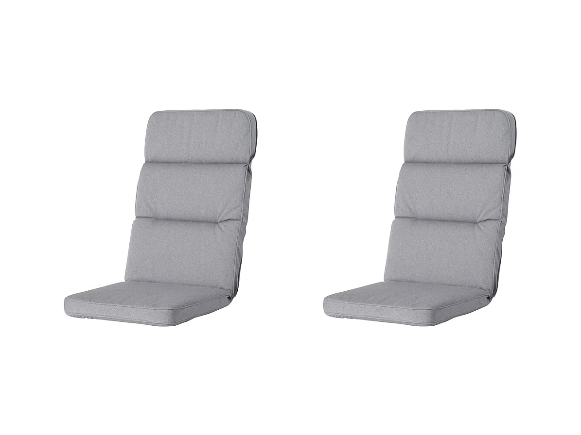 Coussin de jardin Excellent Low Back Manchester gris clair - Env. 120 x 50 cm - Lot de 2