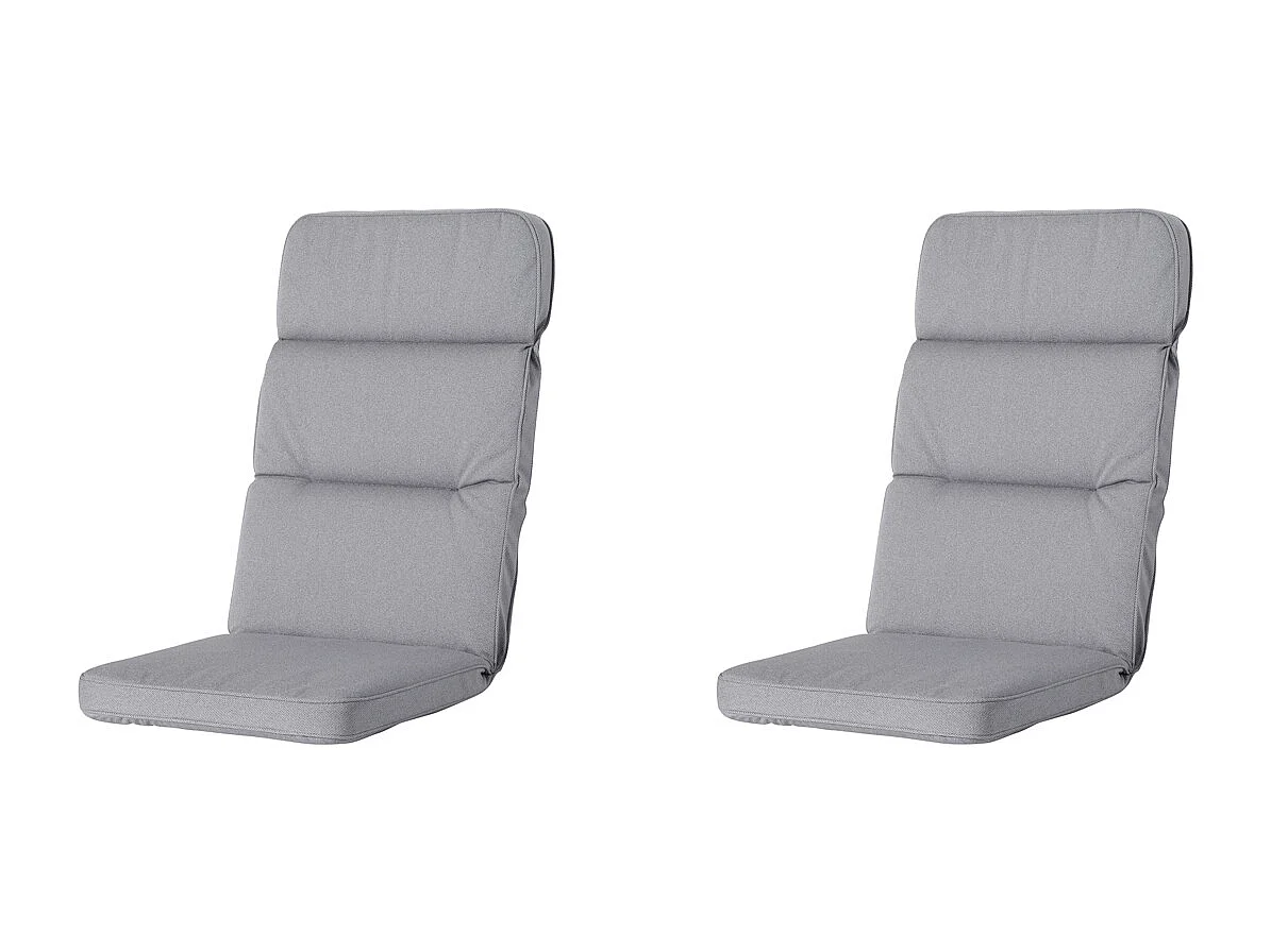 Coussin de jardin Excellent Low Back Manchester gris clair - Env. 120 x 50 cm - Lot de 2