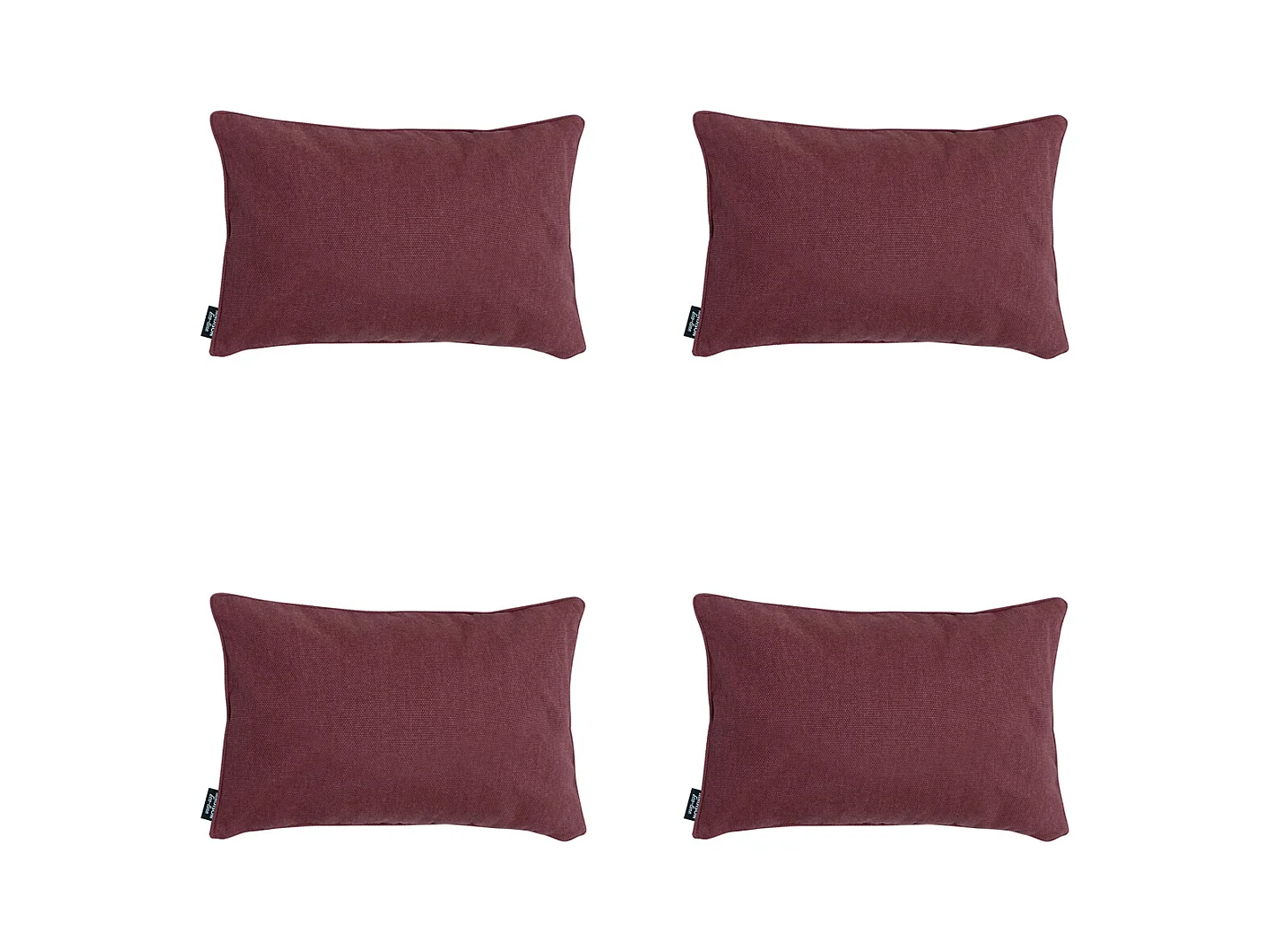 Coussin décoratif Bordeaux toile éco+ - Env. 30x50 cm - Lot de 4