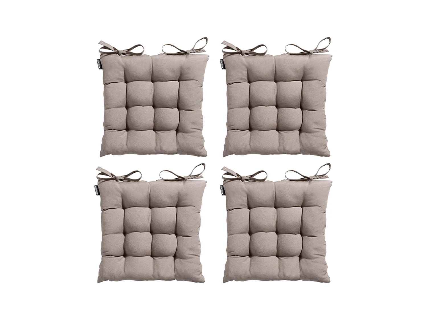 Coussin d'assise en jute Panama - Environ 46 x 46 cm - Lot de 4