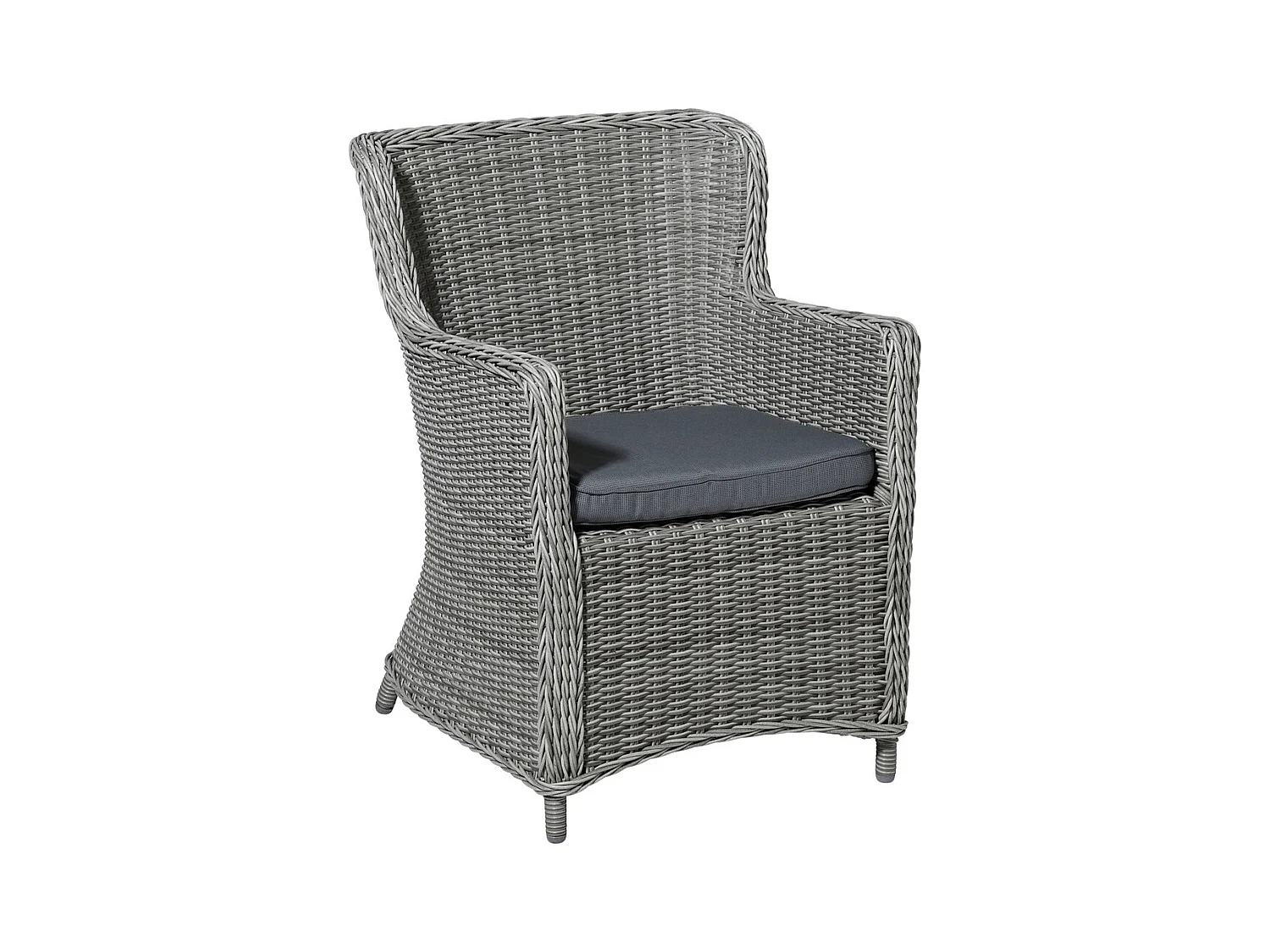 Coussin d'assise Wicker Rib gris - Environ 48 x 48 cm - Lot de 4