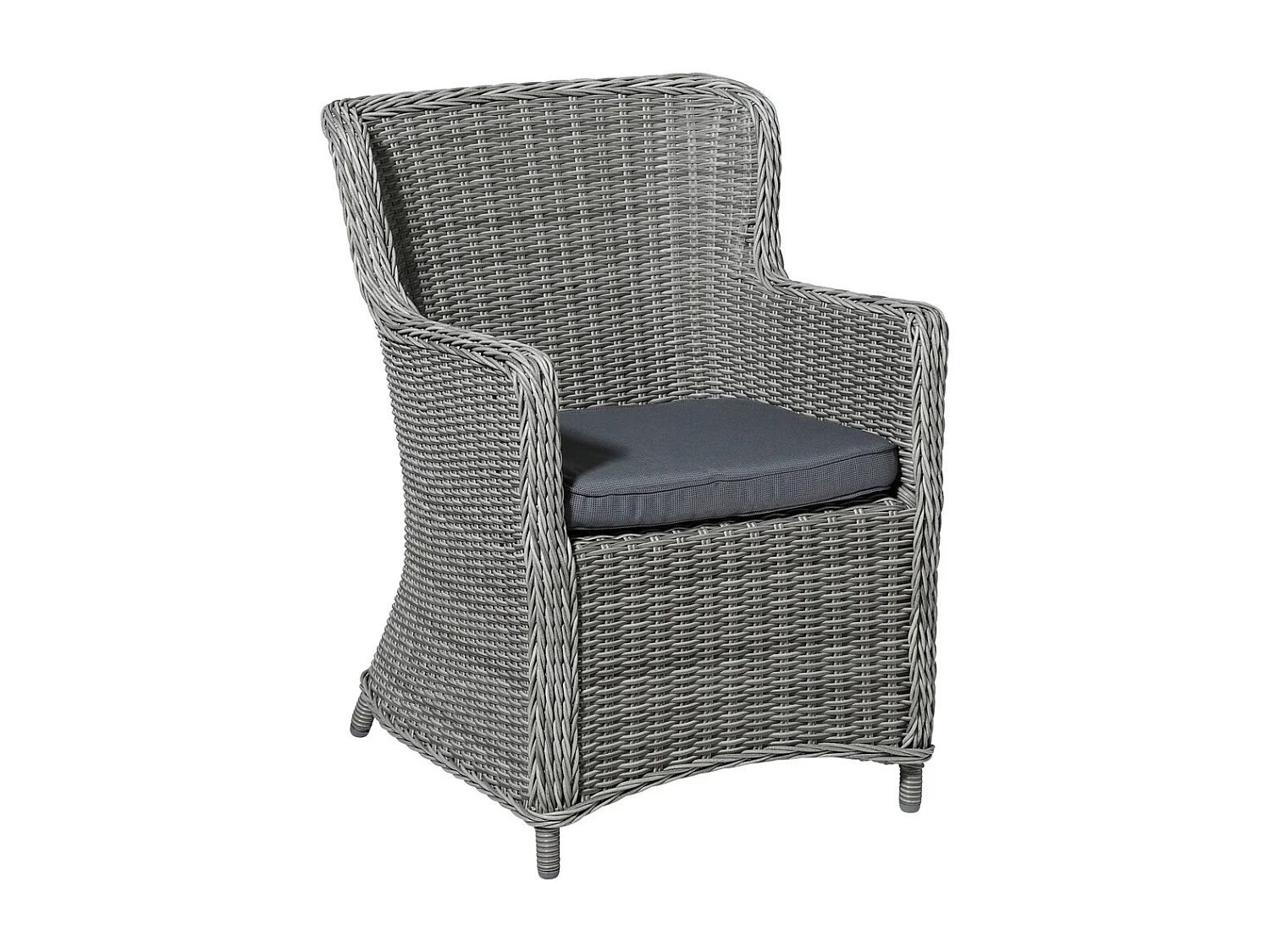 Coussin d'assise Wicker Rib gris - Environ 48 x 48 cm - Lot de 4