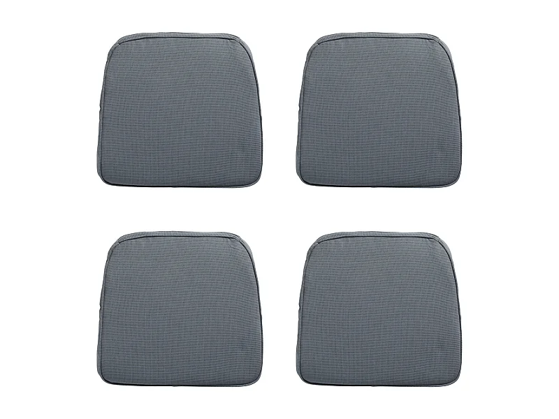 Coussin d'assise Wicker Rib gris - Environ 48 x 48 cm - Lot de 4