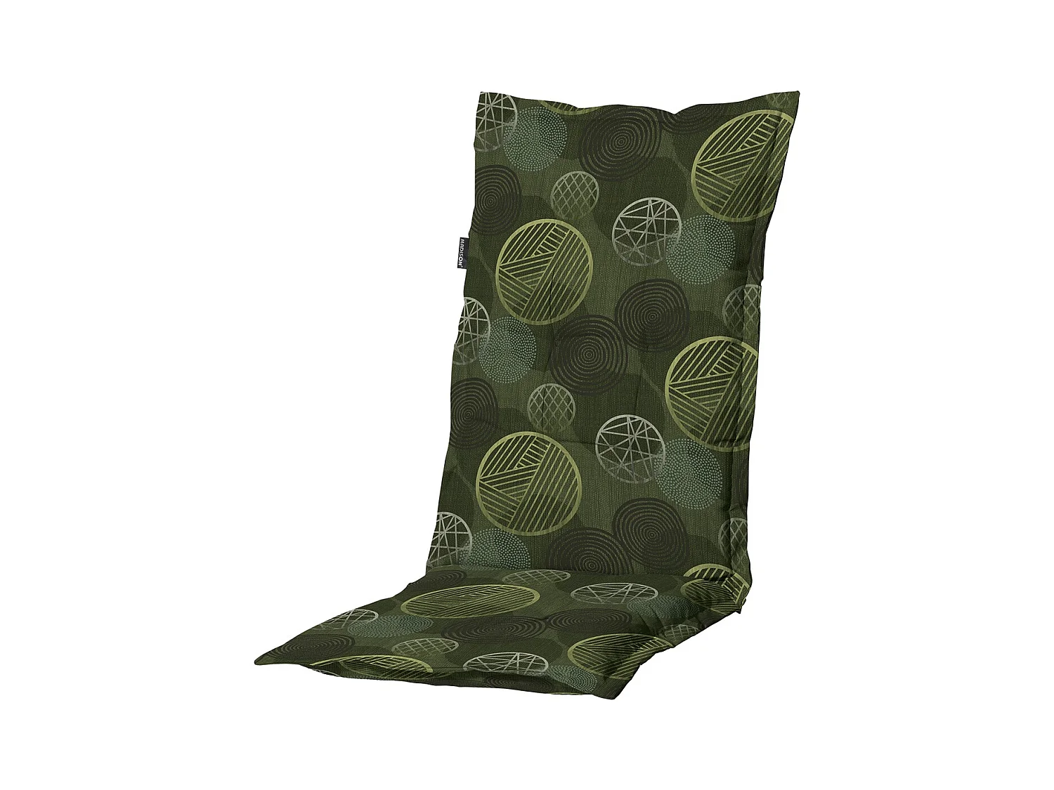 Coussin de chaise de jardin à dossier haut Cercle vert - Environ 123 x 50 cm - Lot de 4