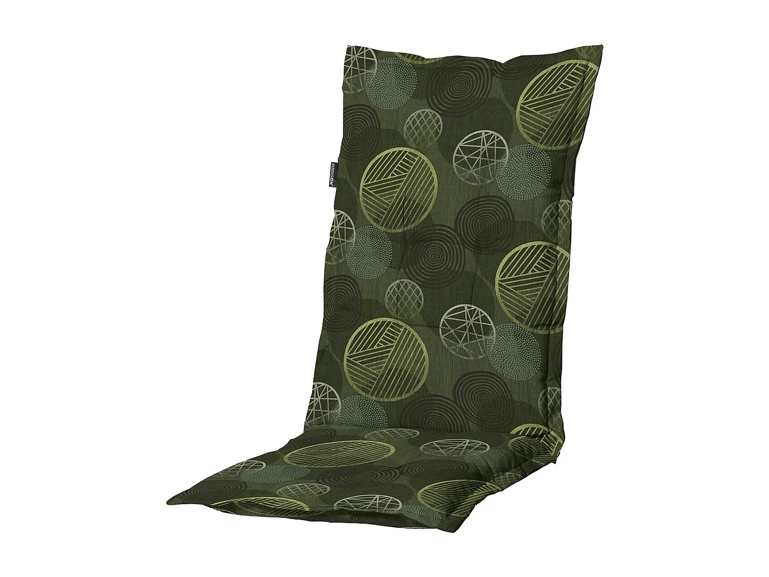 Coussin de chaise de jardin à dossier haut Cercle vert - Environ 123 x 50 cm - Lot de 4