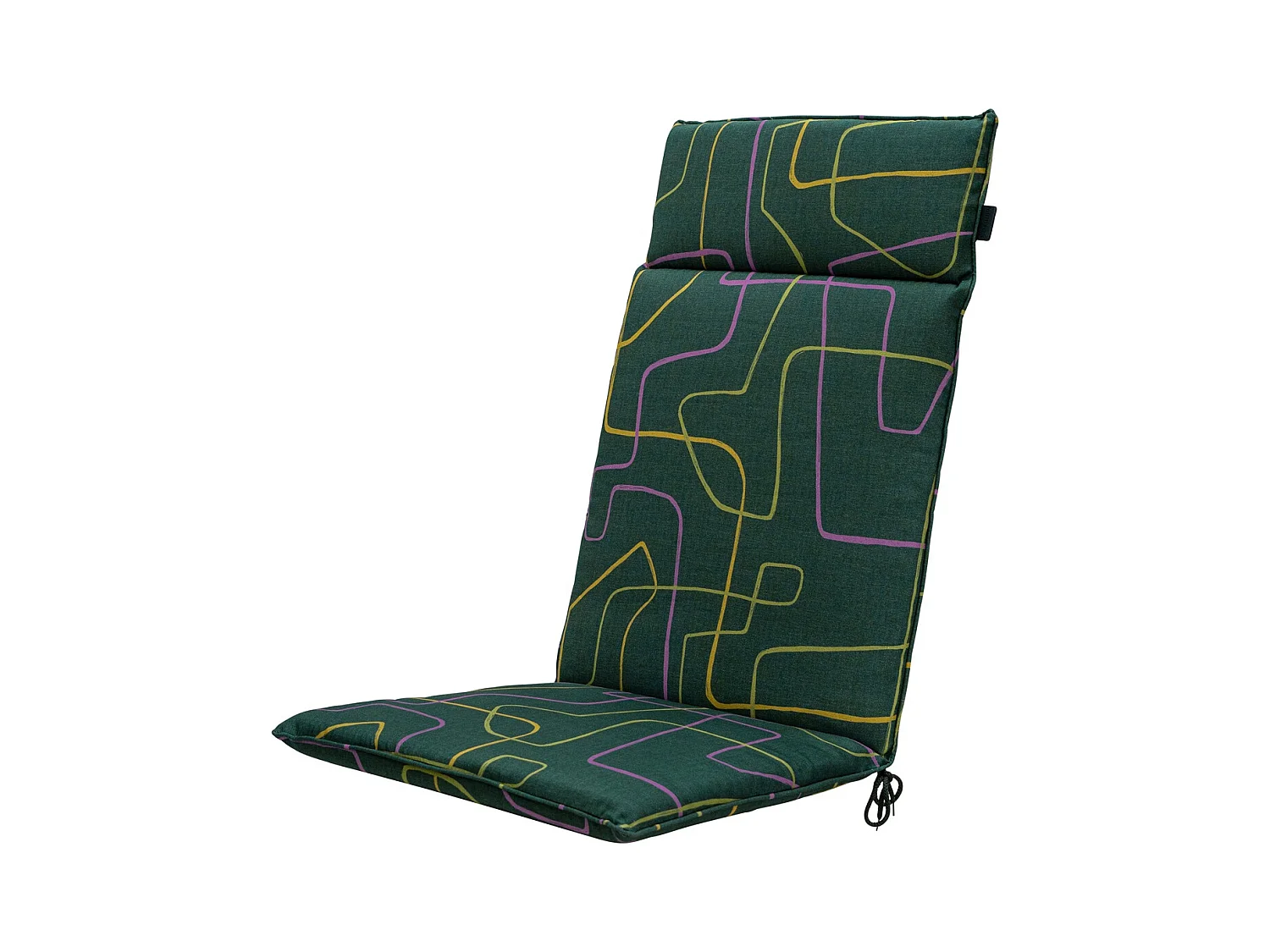 Coussin de chaise de jardin haut dossier Joah vert - Environ 120 x 50 cm - Lot de 4