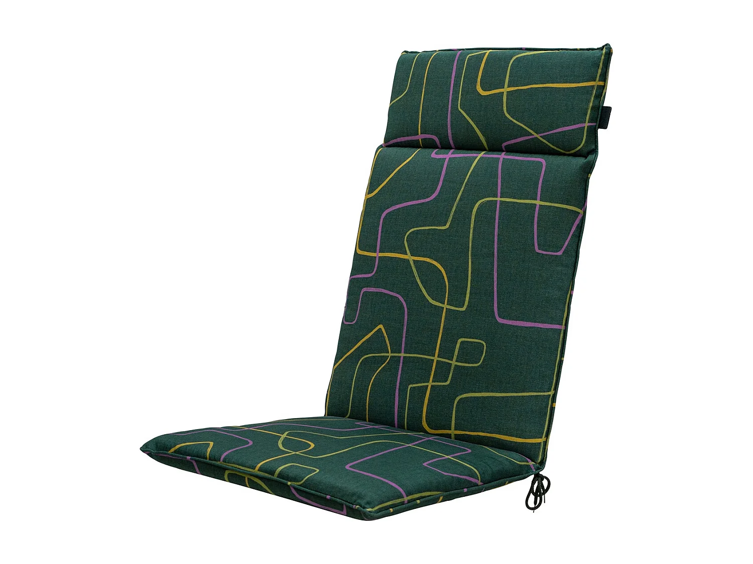 Coussin de chaise de jardin haut dossier Joah vert - Environ 120 x 50 cm - Lot de 4