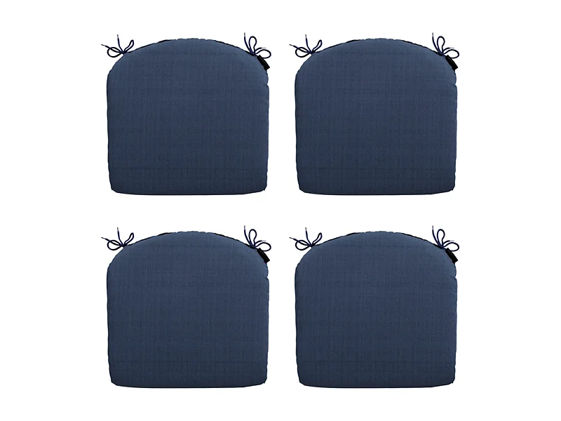 Coussin d'assise Basic cobalt - Environ 46x48 cm - Lot de 4