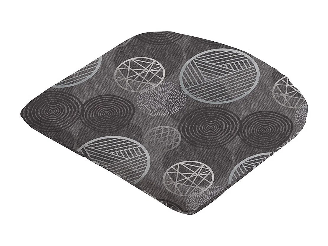 Coussin d'assise Circle gris - Environ 46x48 cm - Lot de 4