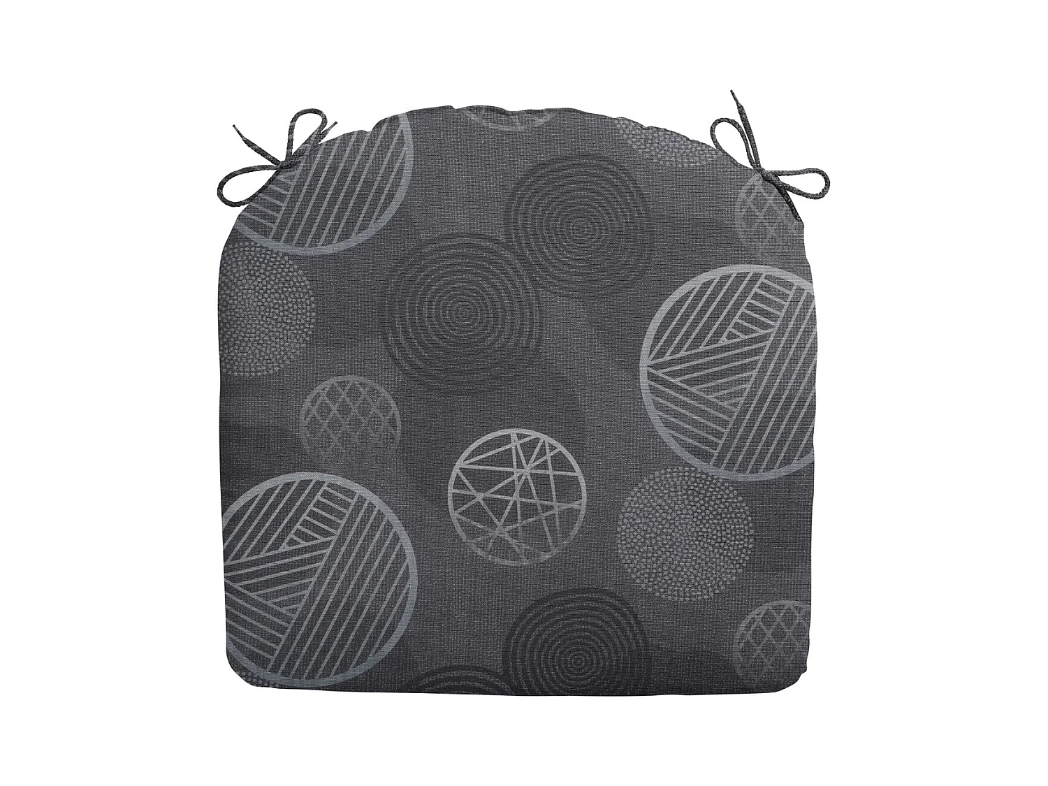 Coussin d'assise Circle gris - Environ 46x48 cm - Lot de 4