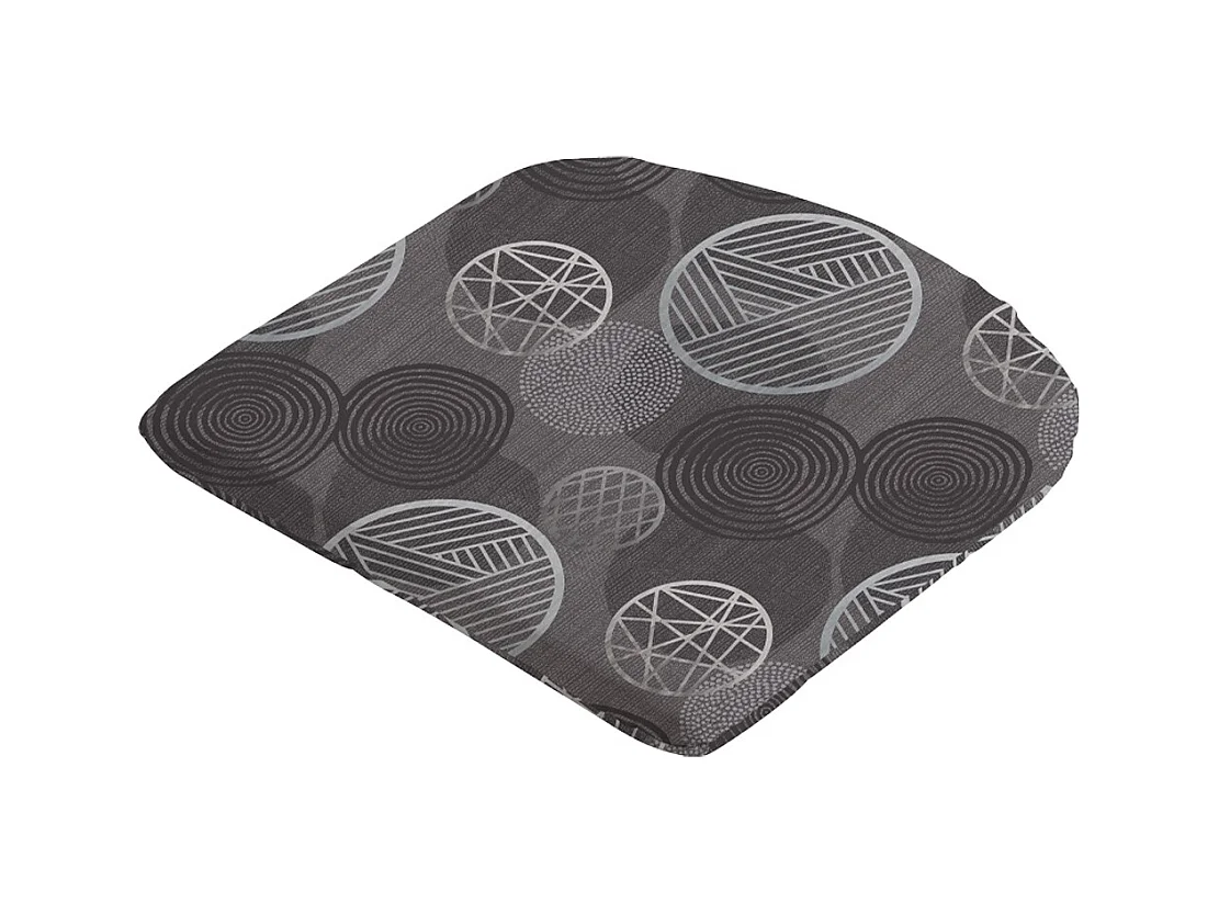 Coussin d'assise Circle gris - Environ 46x48 cm - Lot de 4