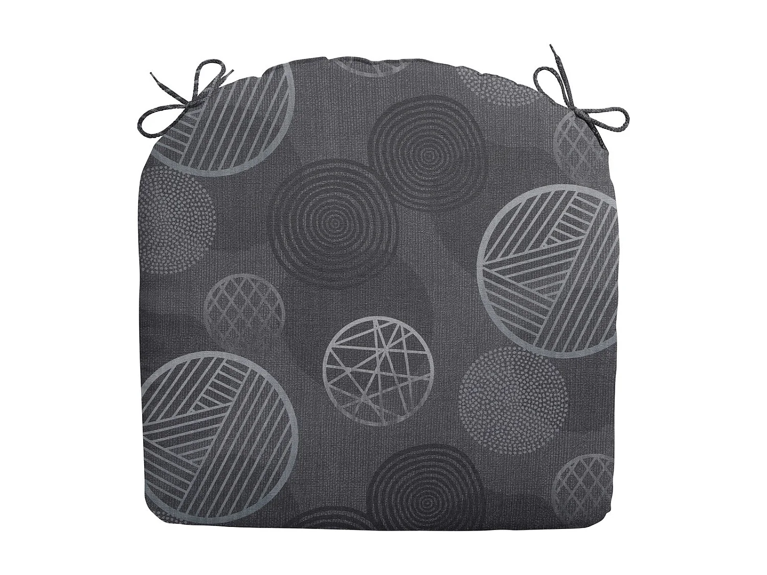 Coussin d'assise Circle gris - Environ 46x48 cm - Lot de 4