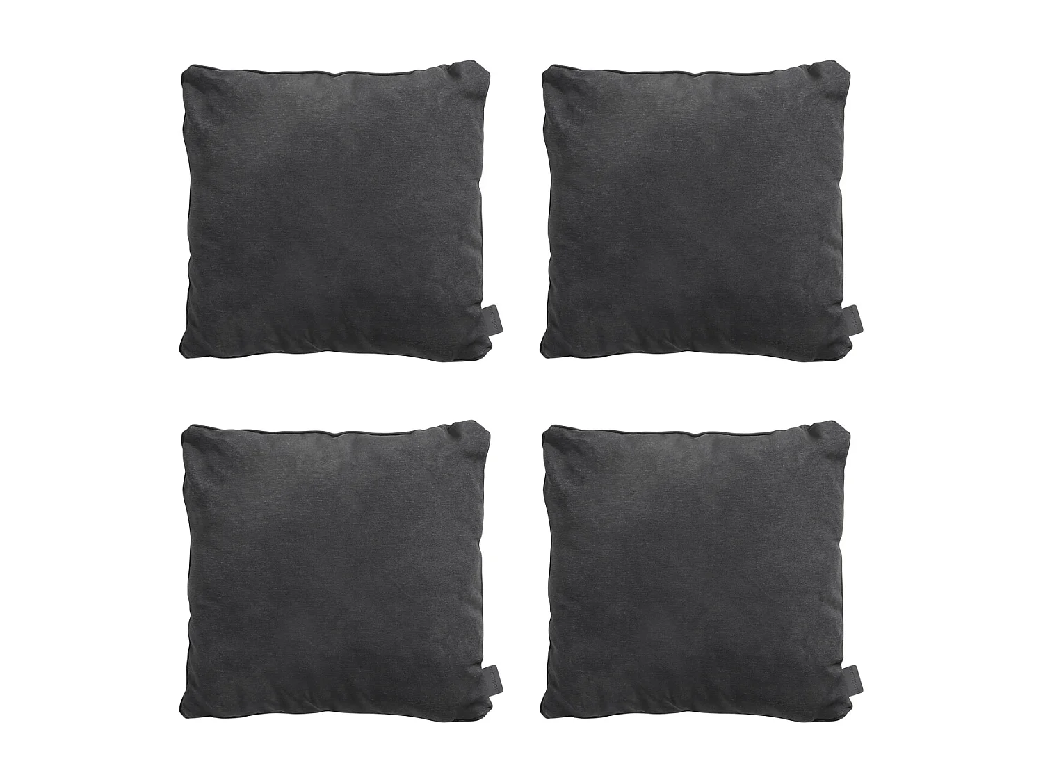Coussin décoratif Panama noir - Env. 45x45 cm - Lot de 4