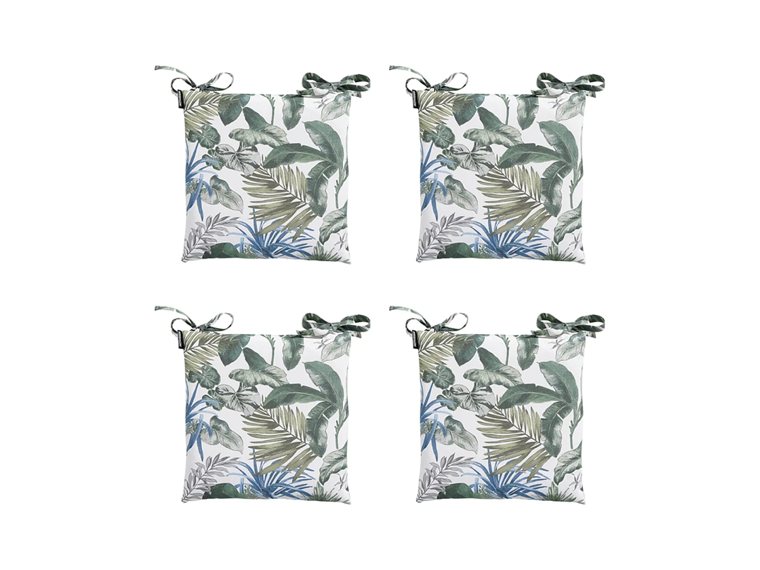 Coussin d'assise Bliss bleu - Environ 46x46 cm - Lot de 4