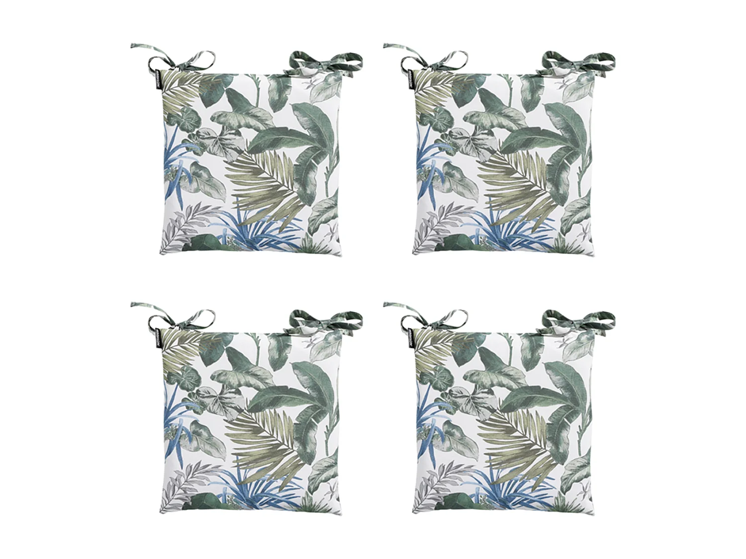 Coussin d'assise Bliss bleu - Environ 46x46 cm - Lot de 4