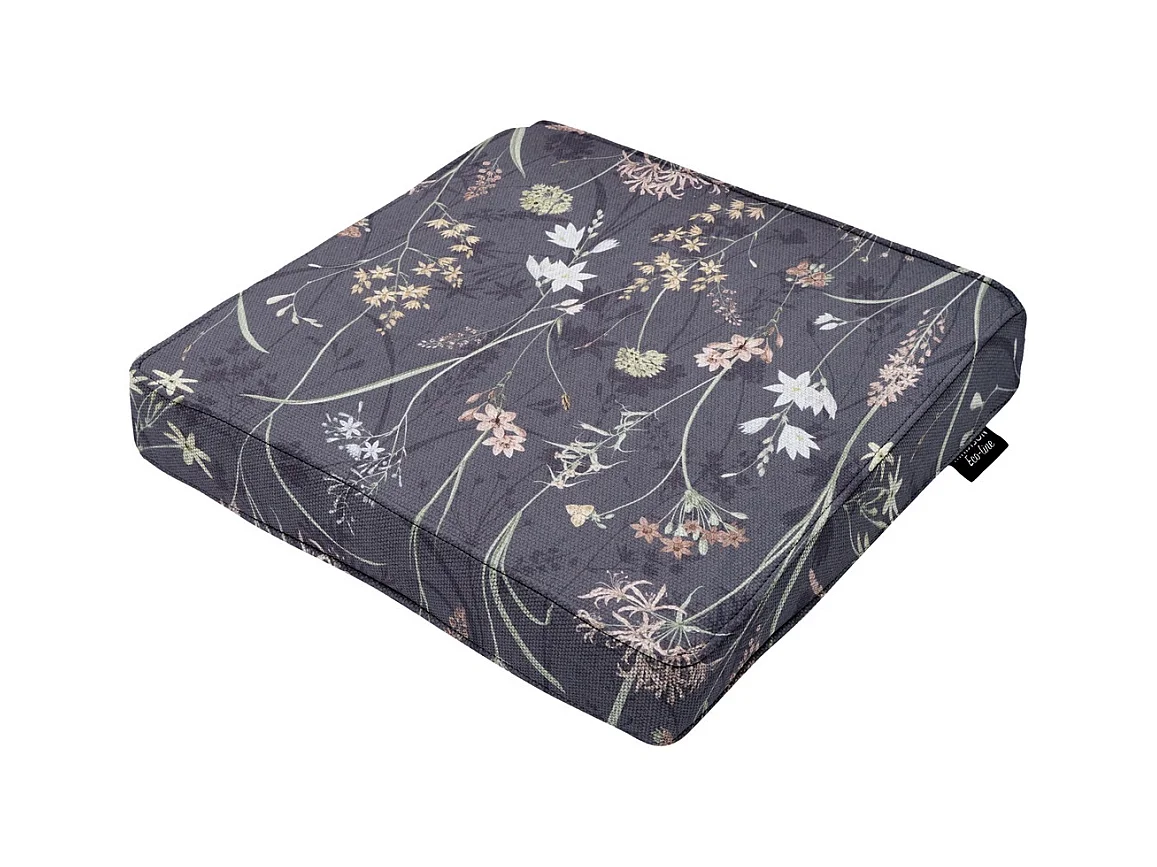 Coussin d'assise Donna gris toile éco+ - Environ 40 x 40 cm - Lot de 4