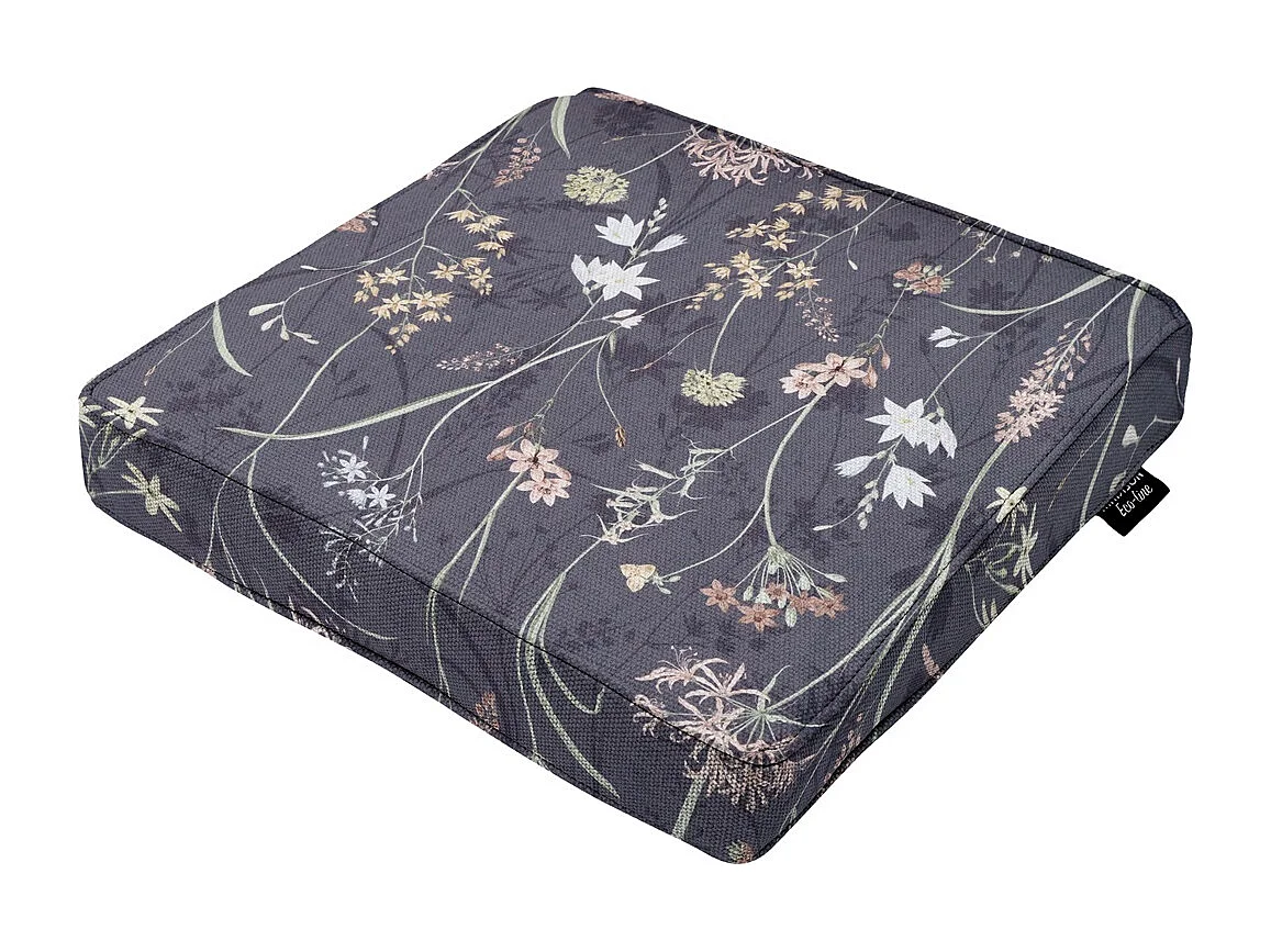 Cojín de asiento Donna lona gris eco+ - Aprox. 40x40 cm - Juego de 4