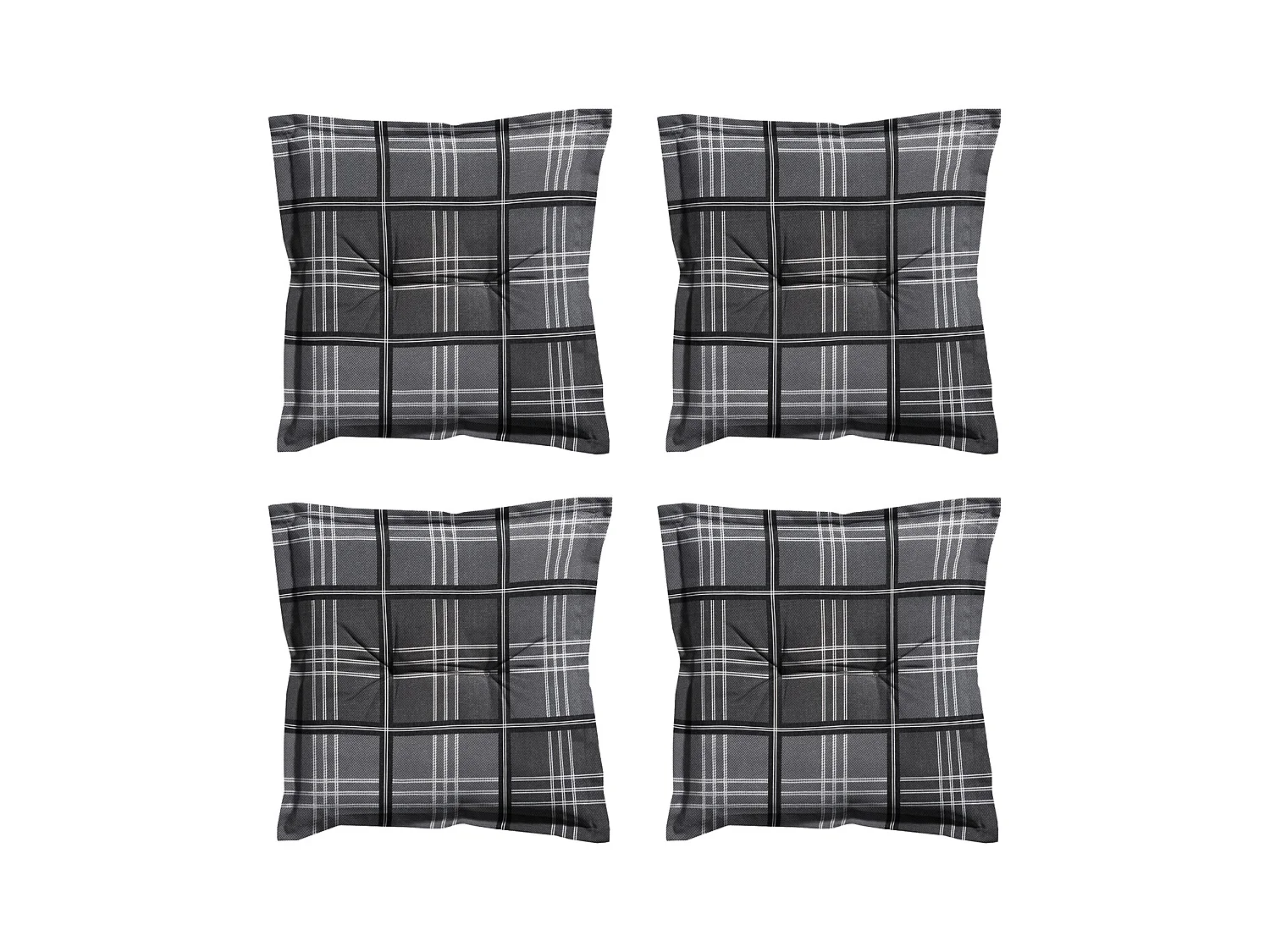 Coussin d'assise Patchy gris - Environ 50x50 cm - Lot de 4