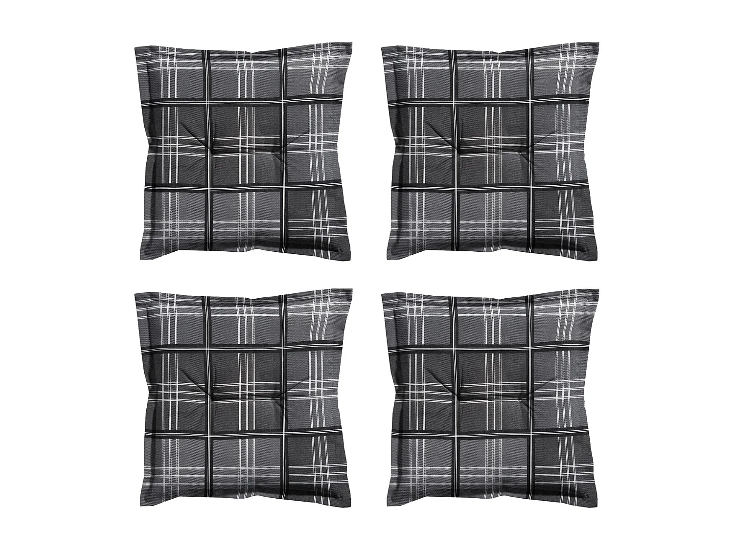 Coussin d'assise Patchy gris - Environ 50x50 cm - Lot de 4