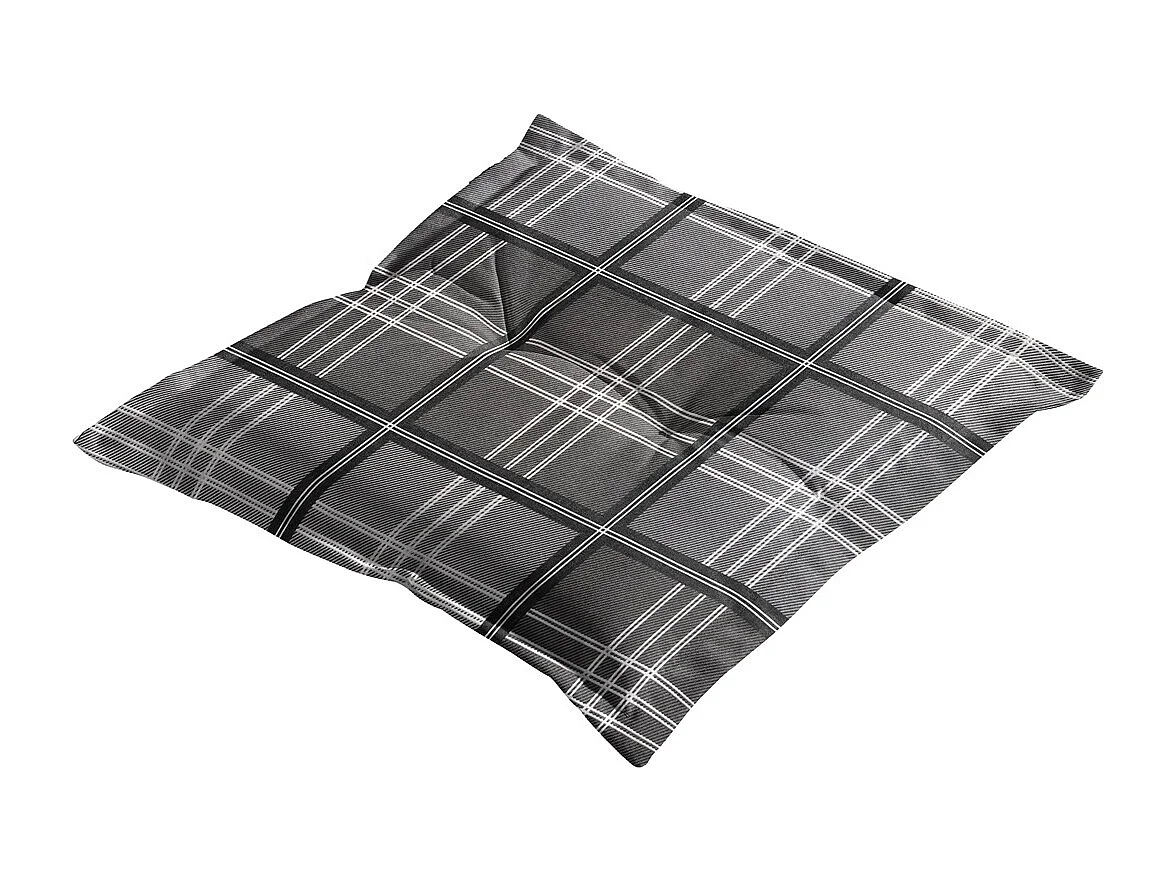 Coussin d'assise Patchy gris - Environ 50x50 cm - Lot de 4