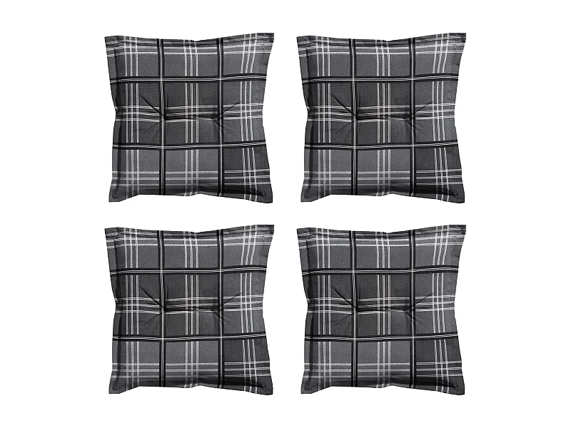Coussin d'assise Patchy gris - Environ 50x50 cm - Lot de 4