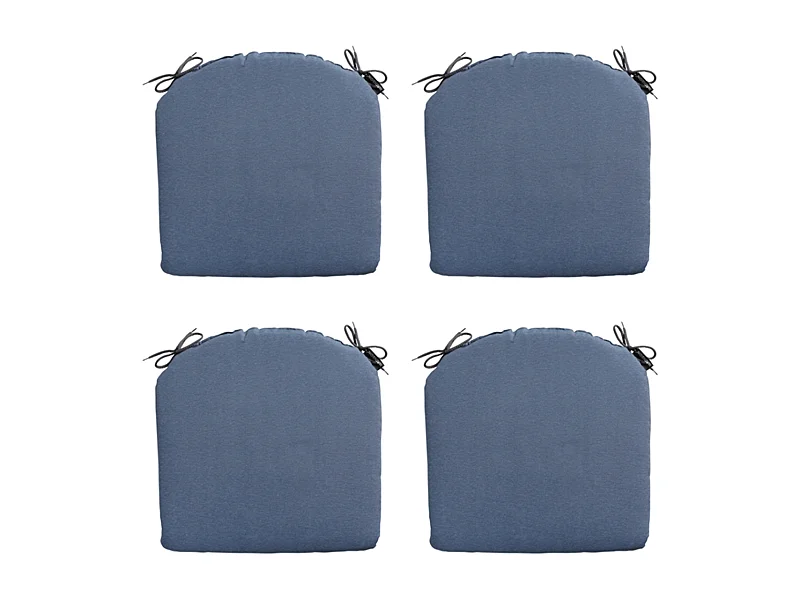 Coussin d'assise Panama bleu saphir - Env. 46x48 cm - Lot de 4