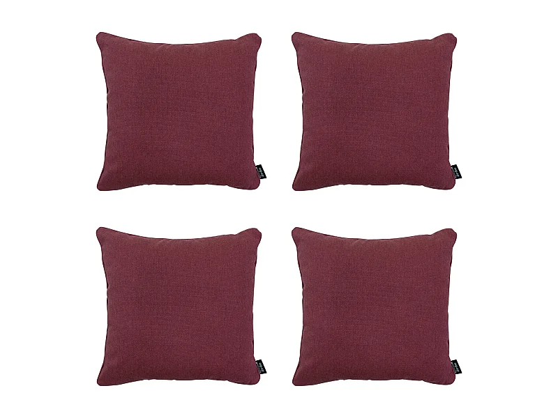Cojín decorativo lona eco+ burdeos - Aprox. 50x50 cm - Juego de 4