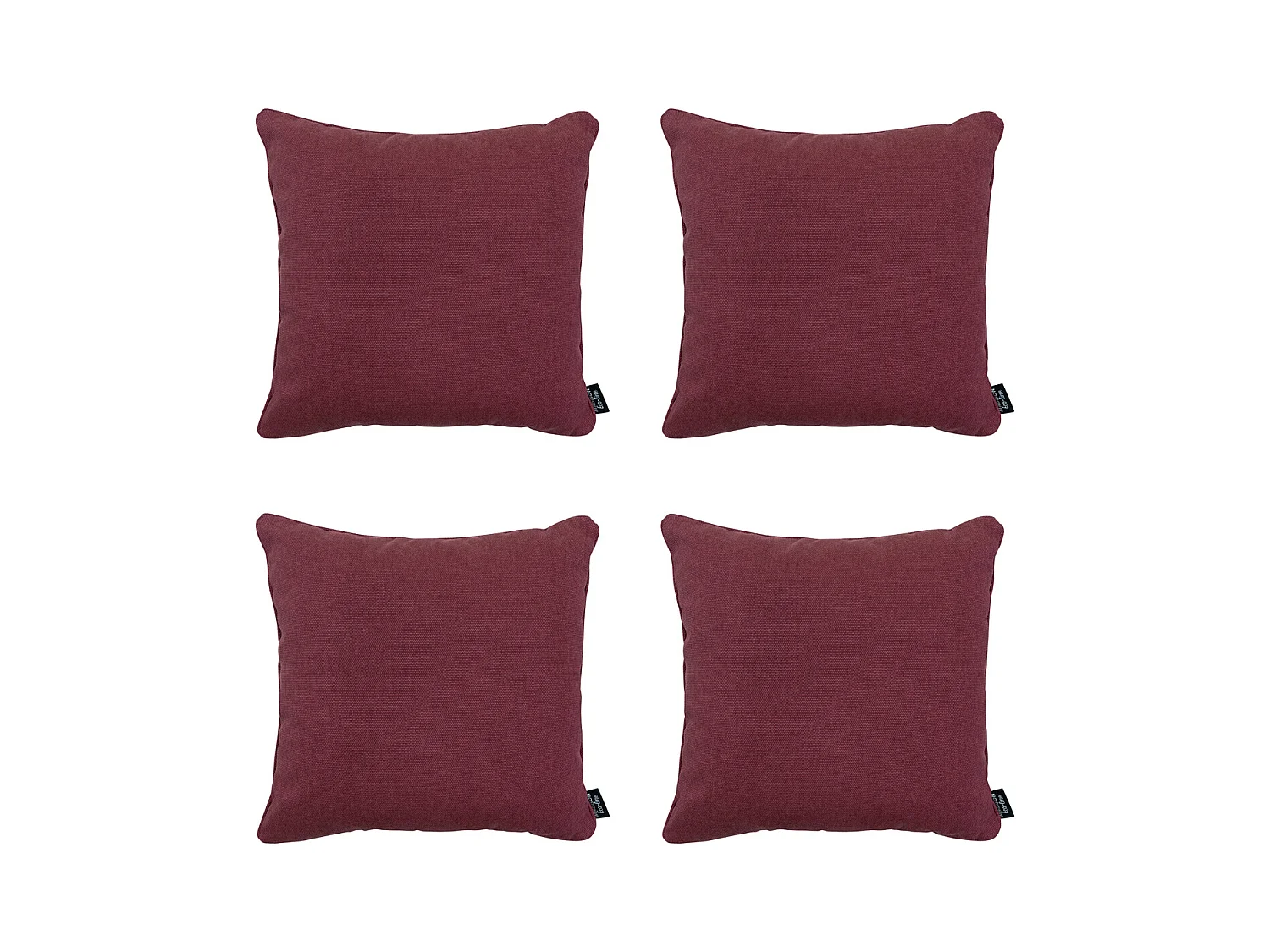 Coussin décoratif Bordeaux toile éco+ - Env. 50x50 cm - Lot de 4