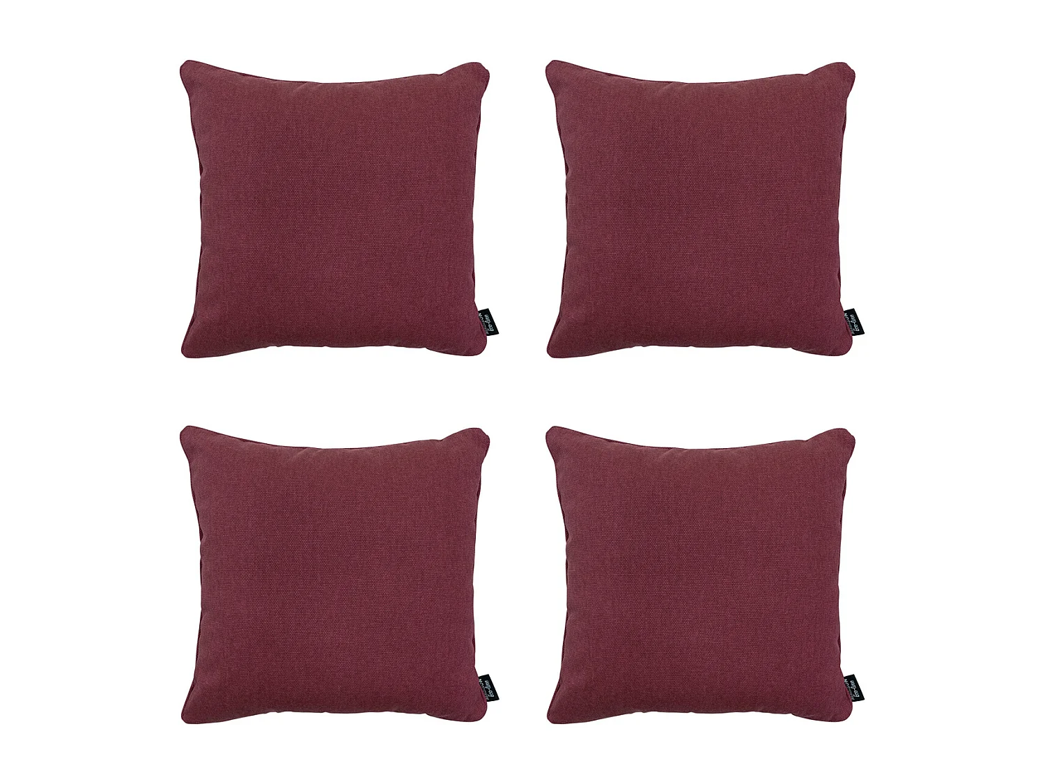 Coussin décoratif Bordeaux toile éco+ - Env. 50x50 cm - Lot de 4