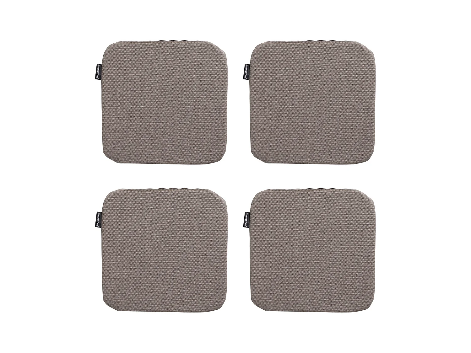 Coussin d'assise Manchester taupe - Environ 40x40 cm - Lot de 4