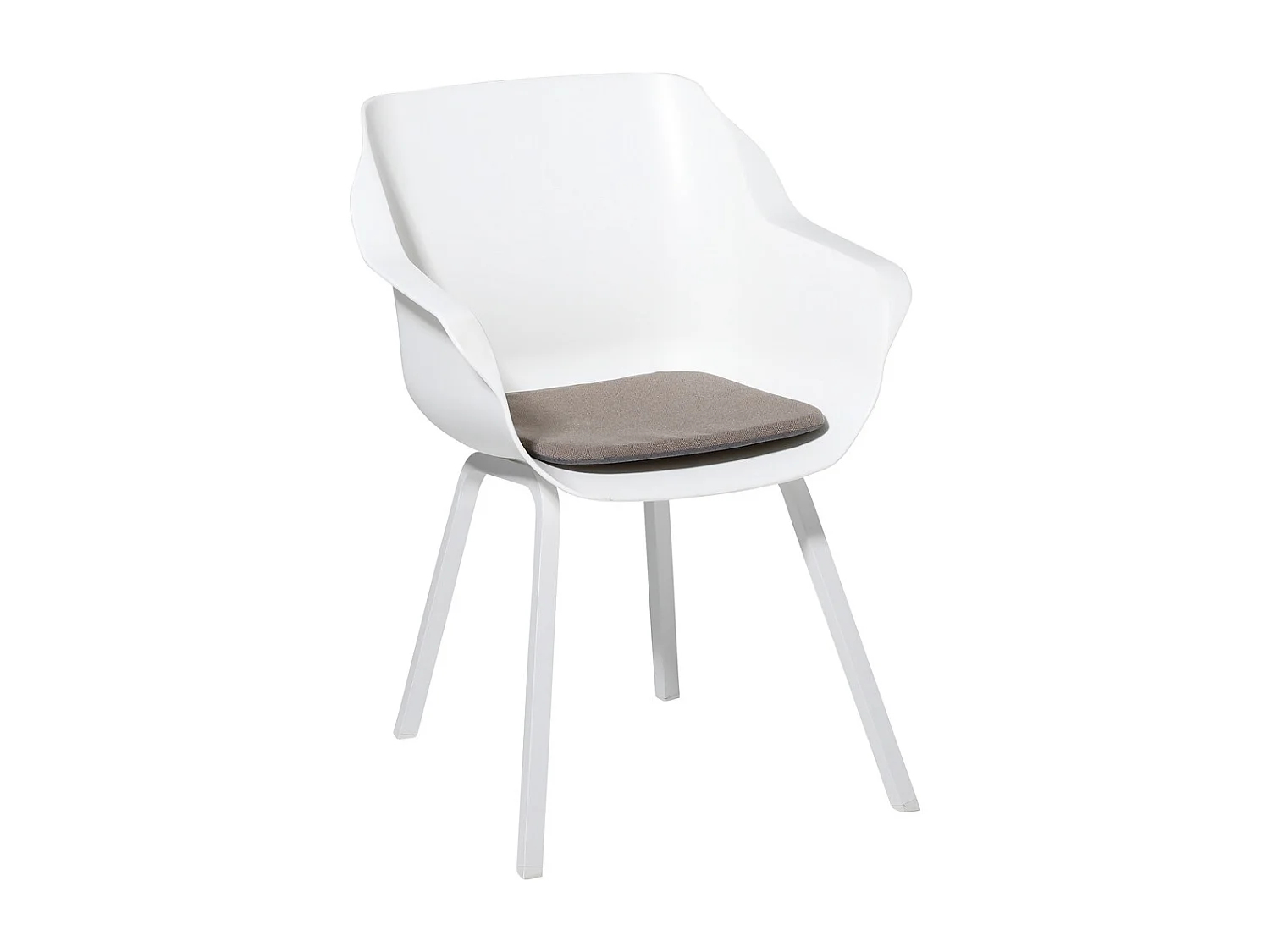 Coussin d'assise Manchester taupe - Environ 40x40 cm - Lot de 4