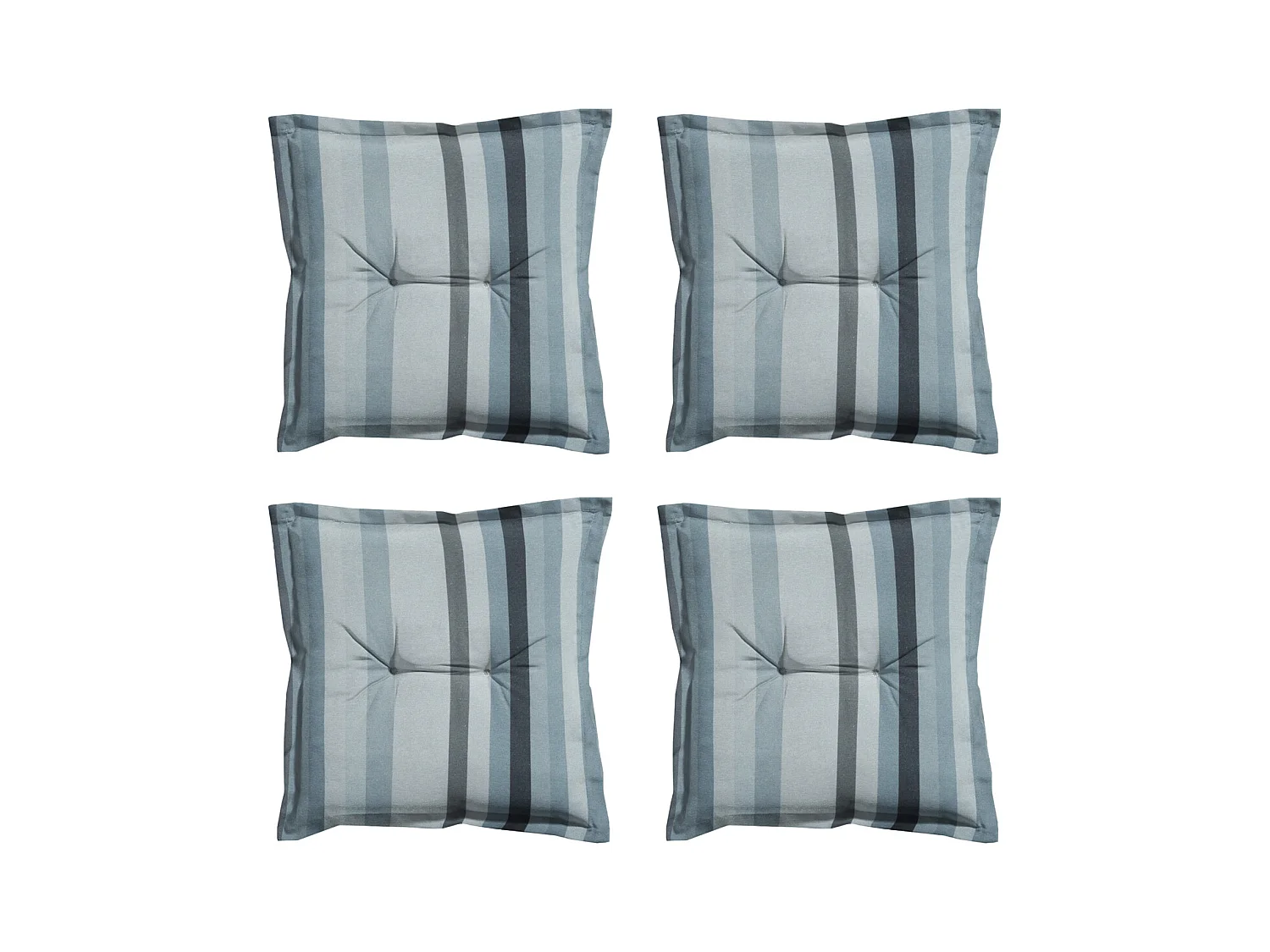 Coussin d'assise Righe gris - Environ 50x50 cm - Lot de 4
