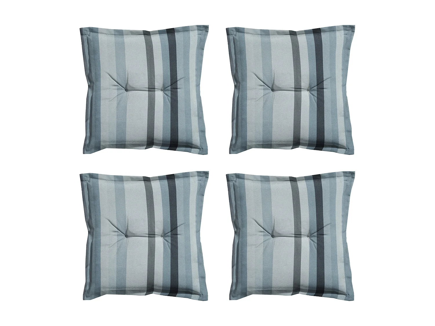 Coussin d'assise Righe gris - Environ 50x50 cm - Lot de 4