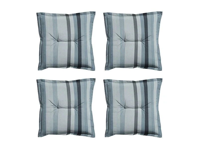Coussin d'assise Righe gris - Environ 50x50 cm - Lot de 4