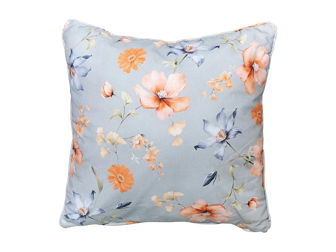Coussin décoratif Florina bleu - Environ 50x50 cm - Lot de 4