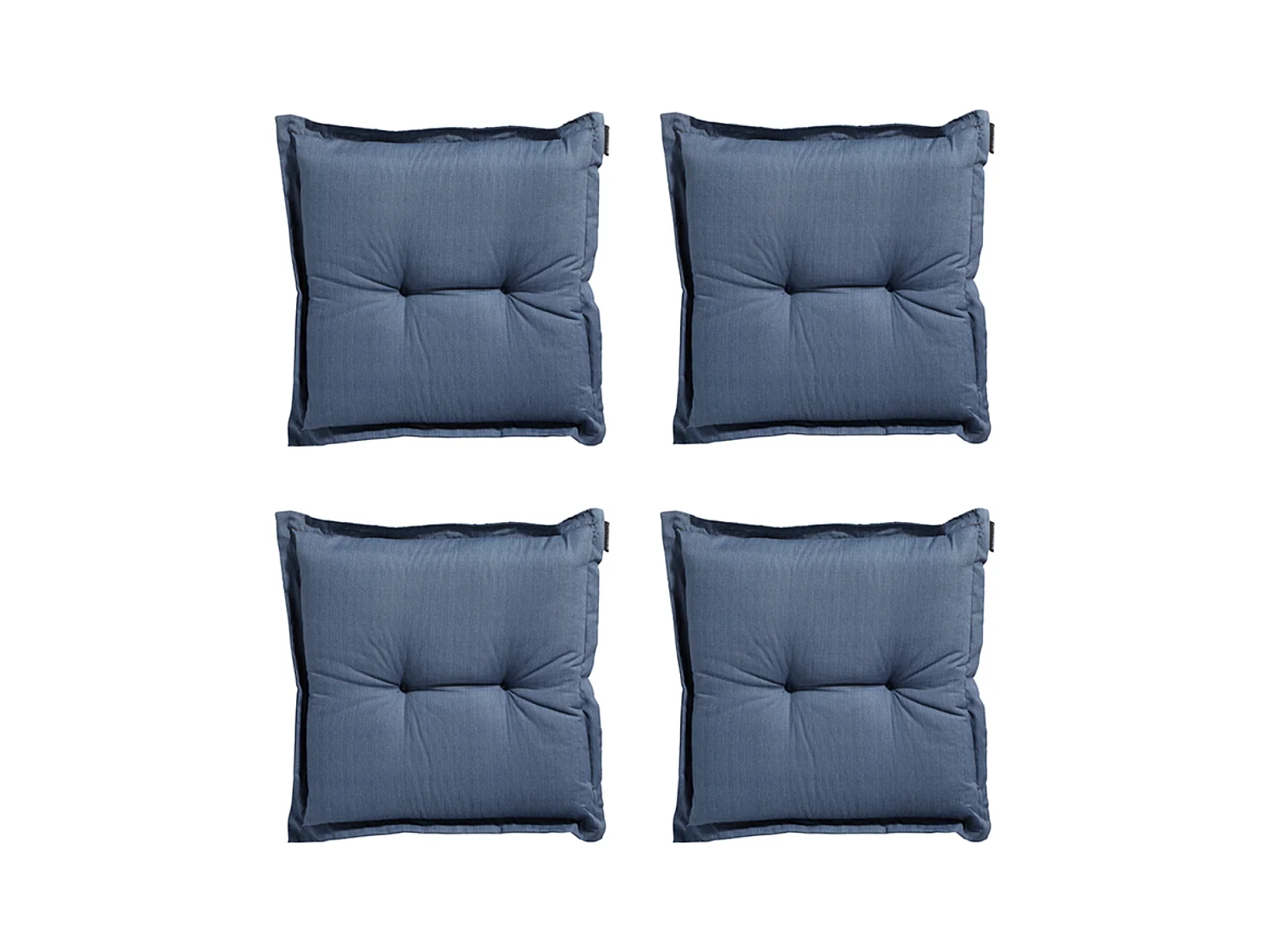 Coussin d'assise Basic cobalt - Environ 50x50 cm - Lot de 4