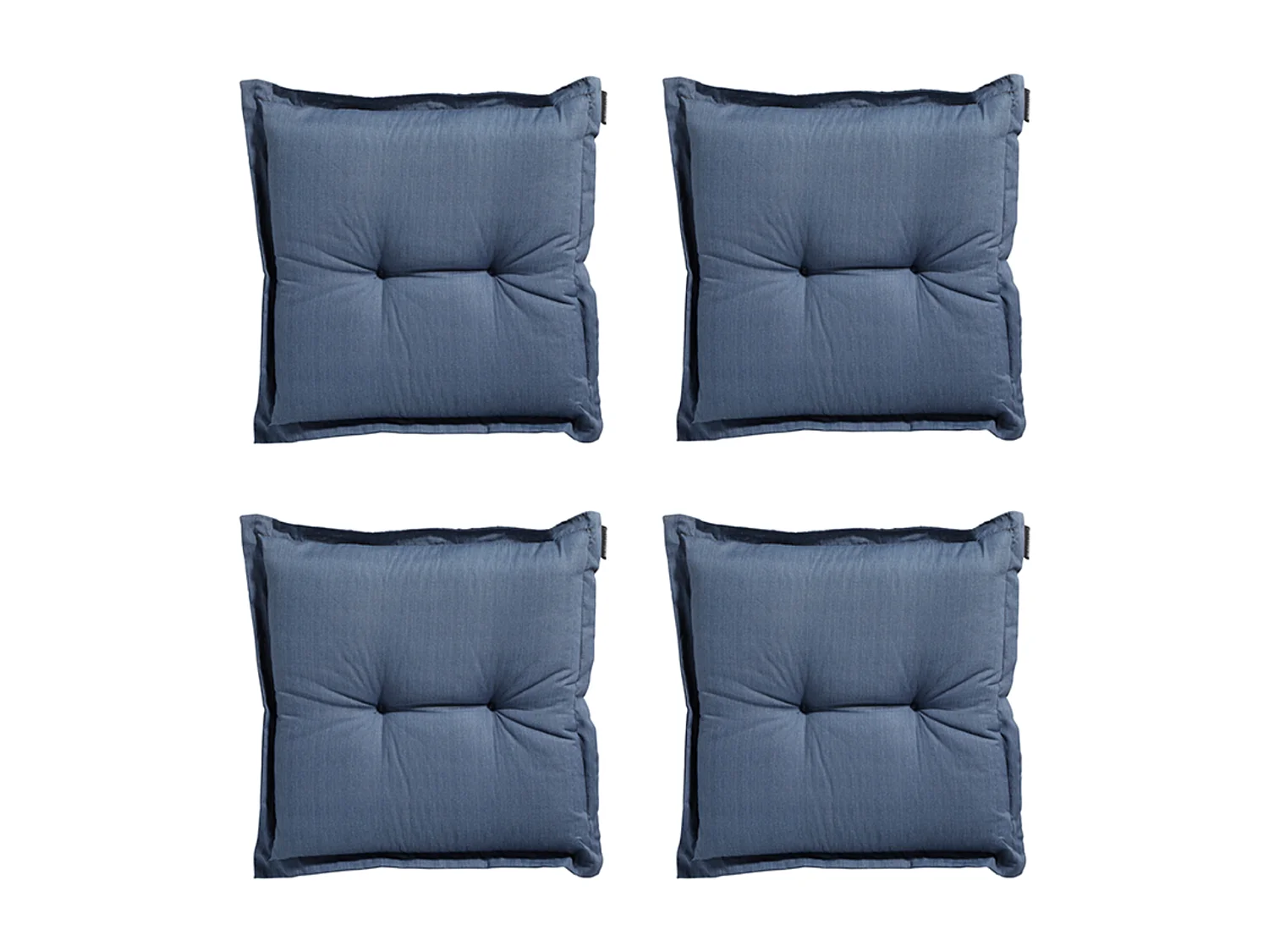 Coussin d'assise Basic cobalt - Environ 50x50 cm - Lot de 4