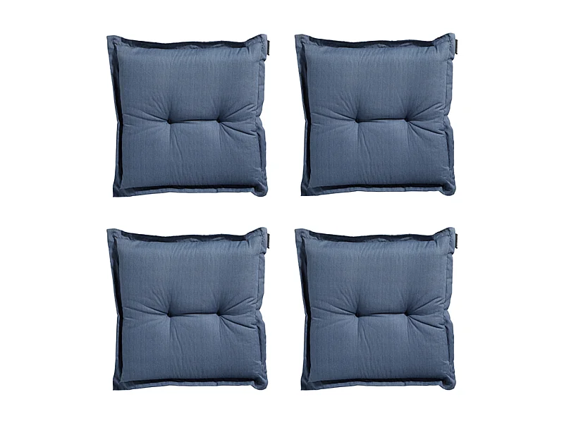 Coussin d'assise Basic cobalt - Environ 50x50 cm - Lot de 4