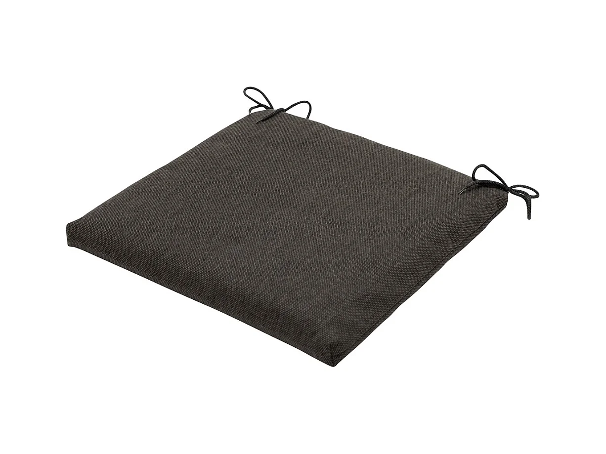Coussin d'assise en toile éco+ gris foncé - Environ 40 x 40 cm - Lot de 4