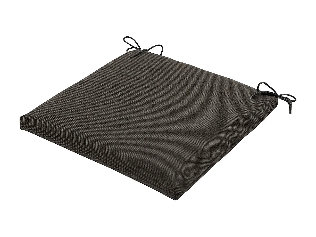 Coussin d'assise en toile éco+ gris foncé - Environ 40 x 40 cm - Lot de 4