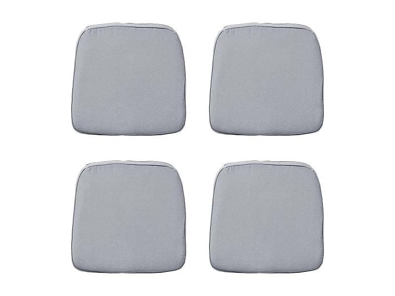 Coussin d'assise en osier Panama gris clair - Environ 48 x 48 cm - Lot de 4