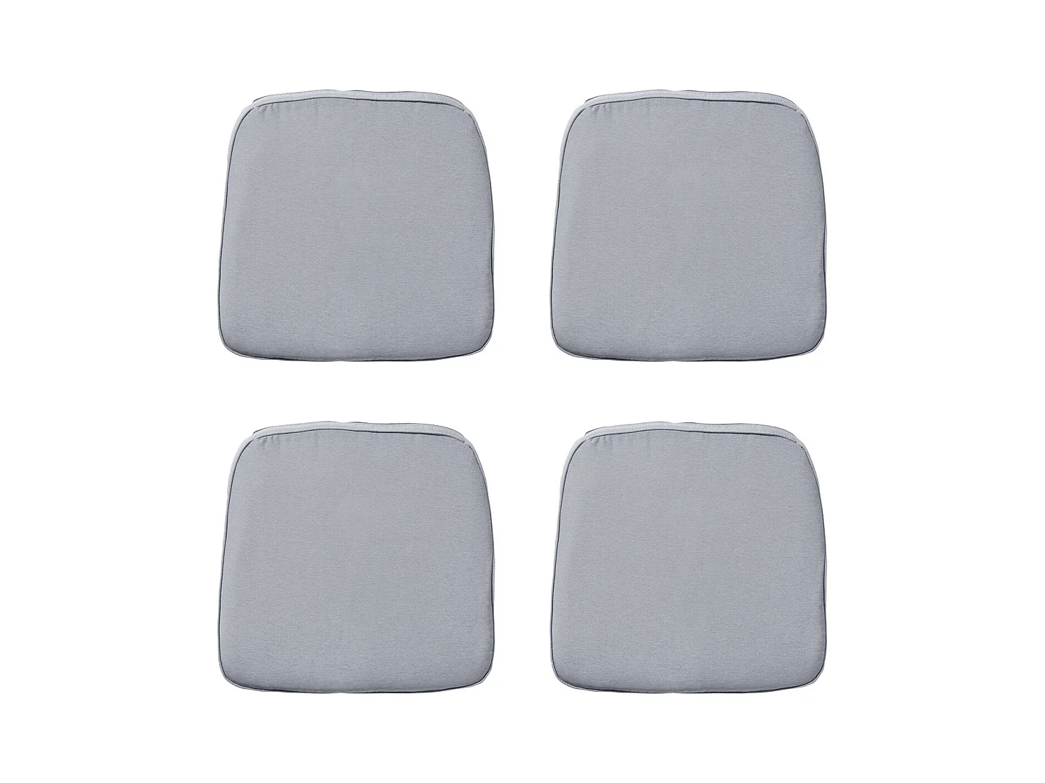 Coussin d'assise en osier Panama gris clair - Environ 48 x 48 cm - Lot de 4