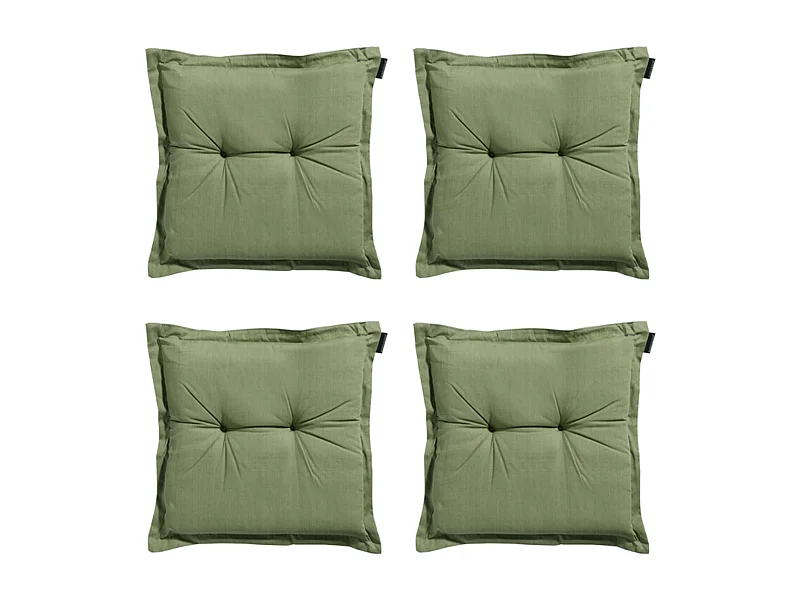 Coussin d'assise Basic vert - Environ 50x50 cm - Lot de 4