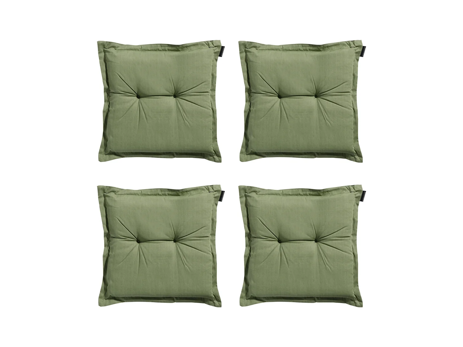 Coussin d'assise Basic vert - Environ 50x50 cm - Lot de 4