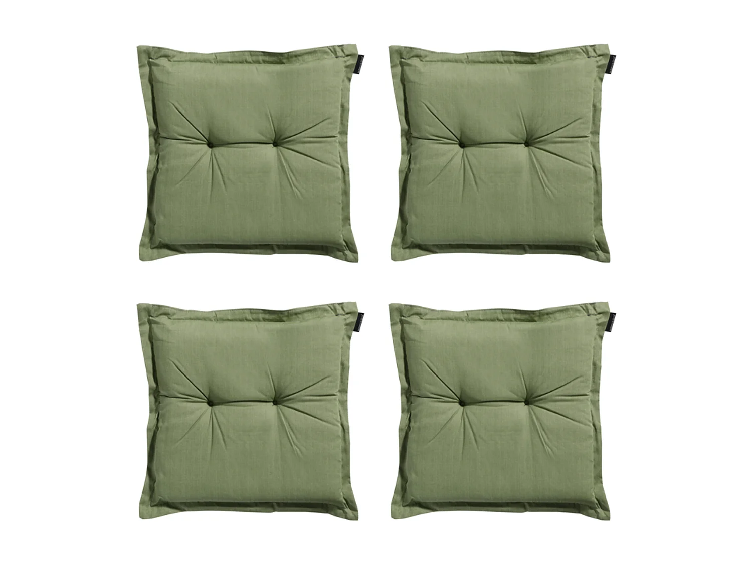 Coussin d'assise Basic vert - Environ 50x50 cm - Lot de 4