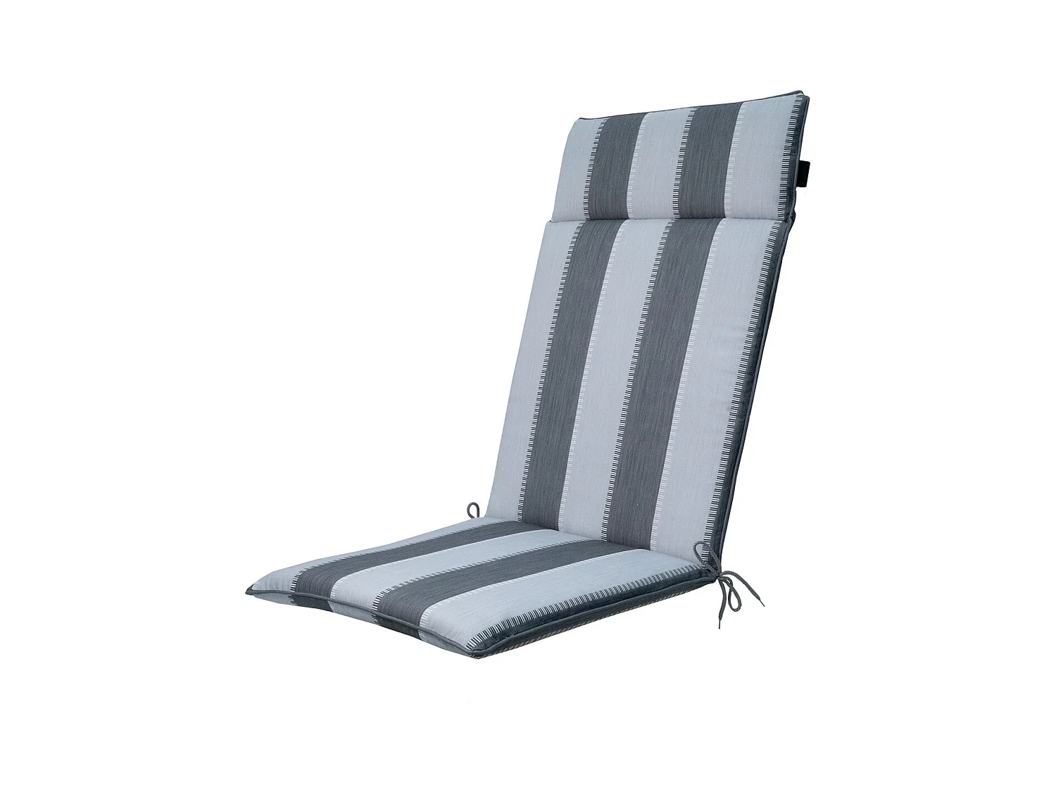 Coussin de chaise de jardin à dossier haut Banda gris - Dimensions approximatives : 120 x 50 cm - Lot de 4