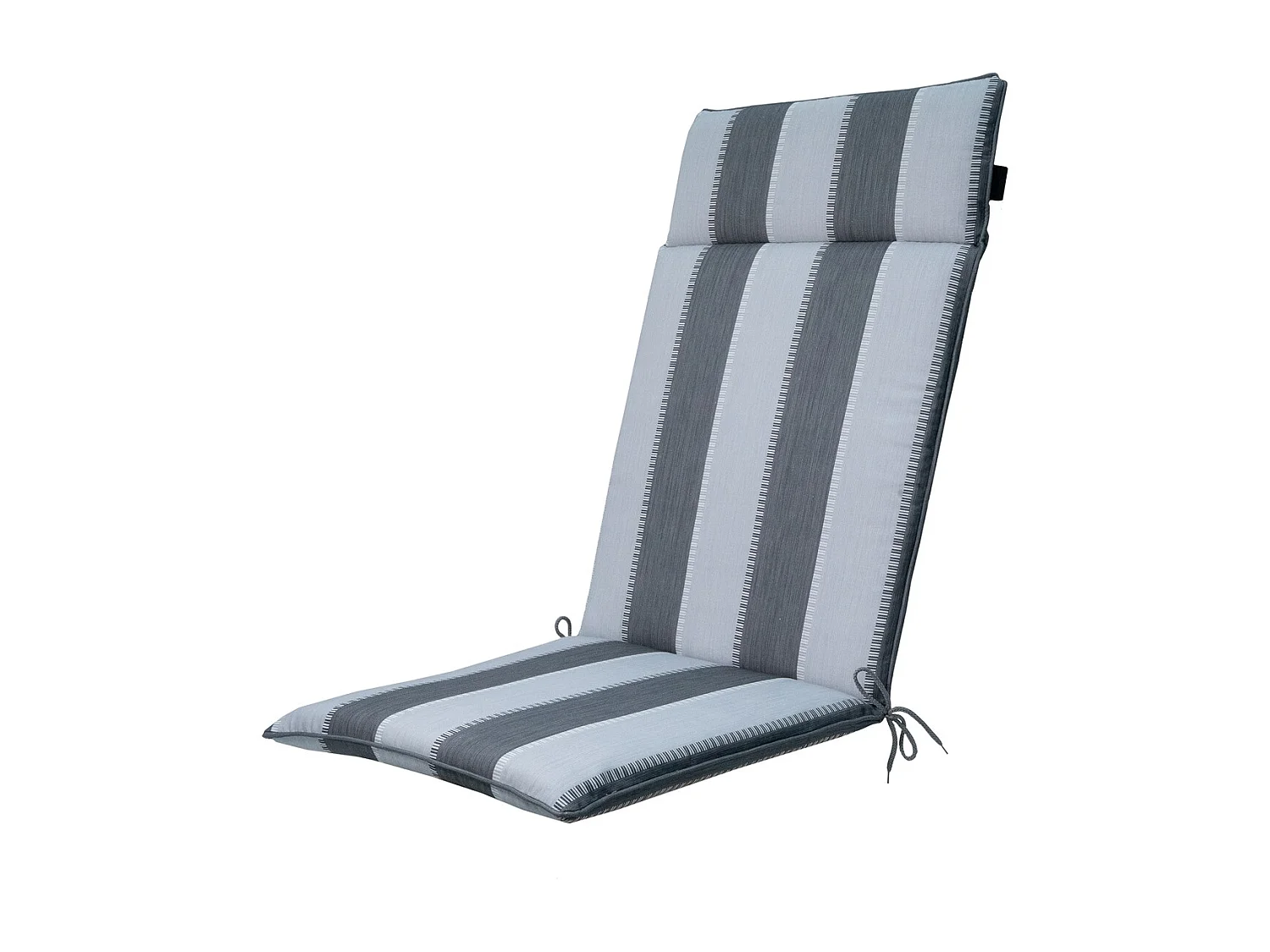 Coussin de chaise de jardin à dossier haut Banda gris - Dimensions approximatives : 120 x 50 cm - Lot de 4