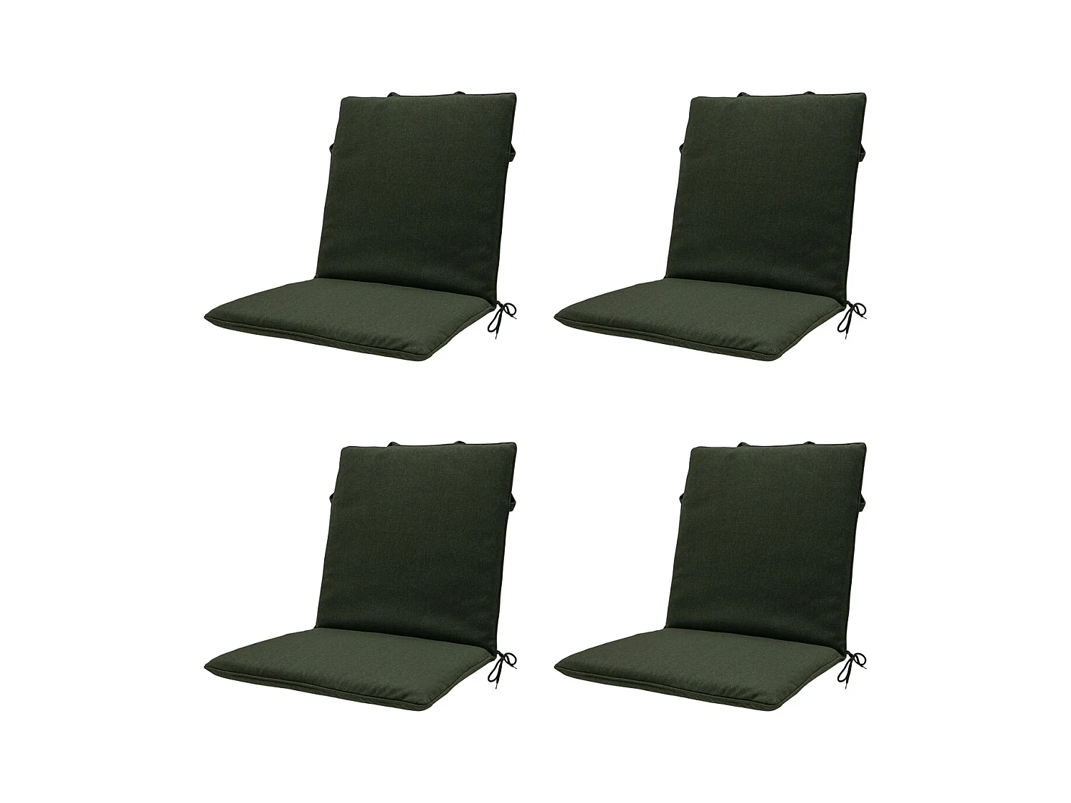 Coussin de chaise empilable Toile verte éco+ - Env. 97x49 cm - Lot de 4