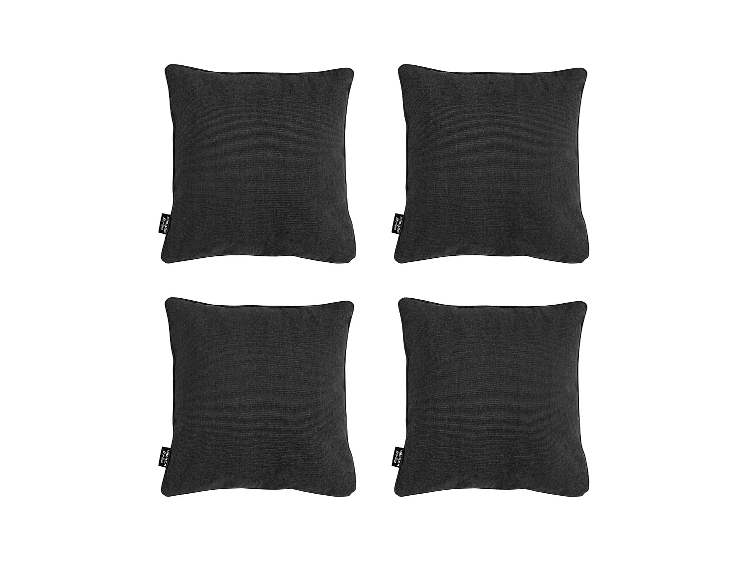 Coussin décoratif Toile noire éco+ - Environ 50x50 cm - Lot de 4