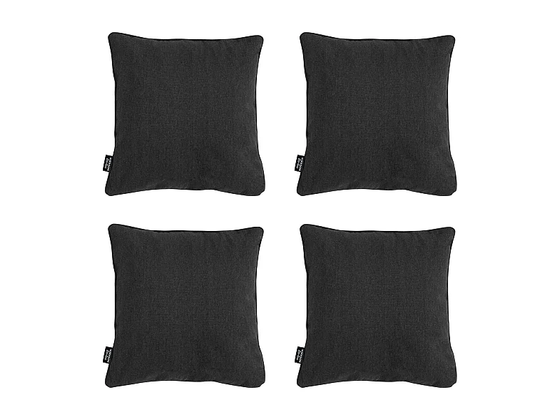 Cojín decorativo Lona negra eco+ - Aprox. 50x50 cm - Juego de 4